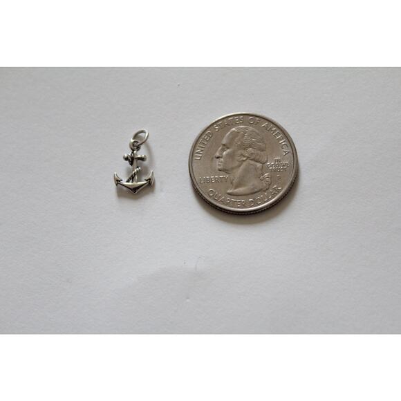 SOLD Sterling Silver Anchor Charm , Anchor Charm, Silver Anchor Charm - Picture 3 of 4